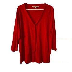 Tommy Hilfiger 3X Woman's Red Long Sleeve Shirt